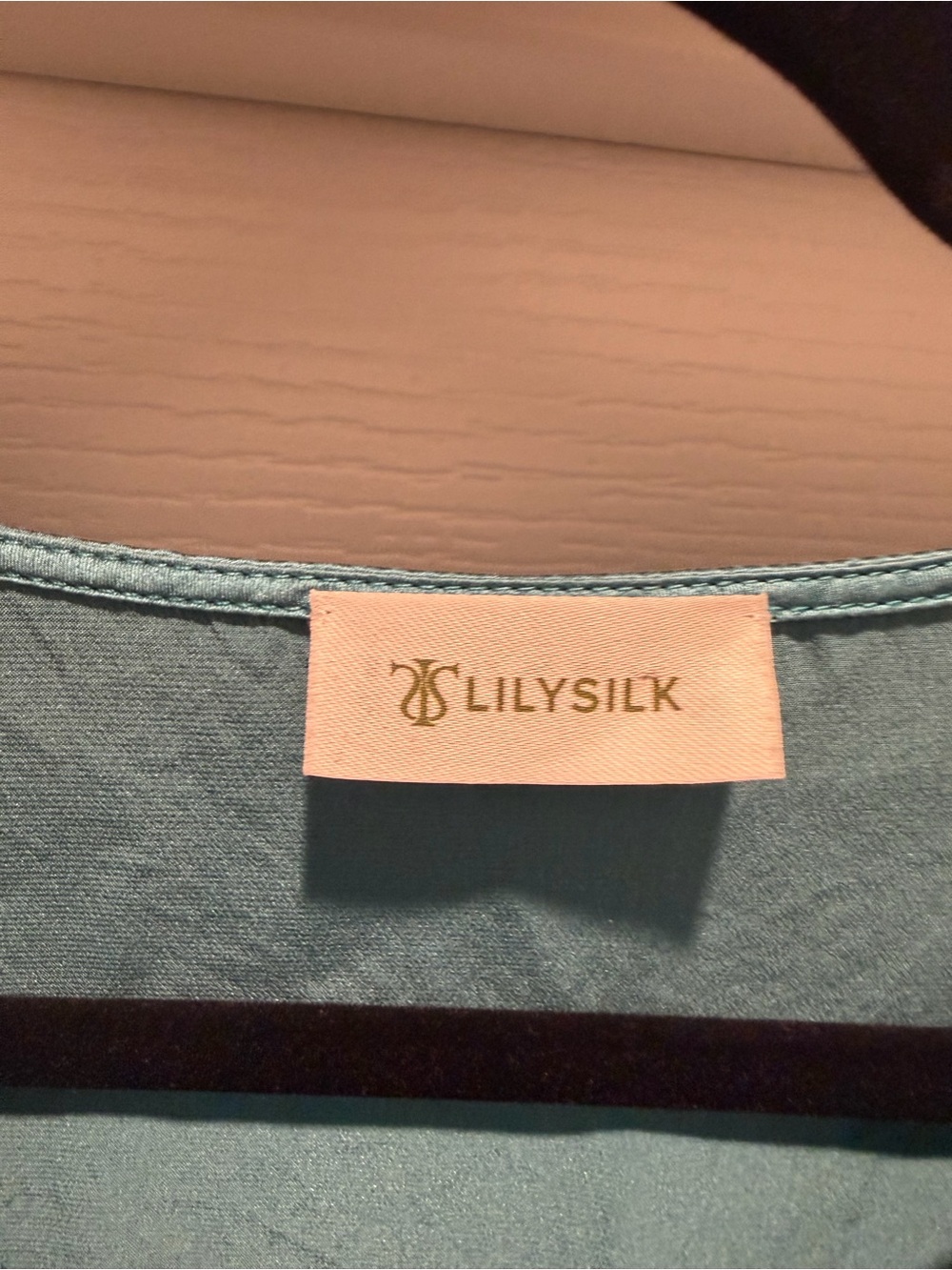 LILYSILK 100% Mulberry Silk Teal Cowl Neck Short Sleeve Blouse US 8 - Picture 4 of 6